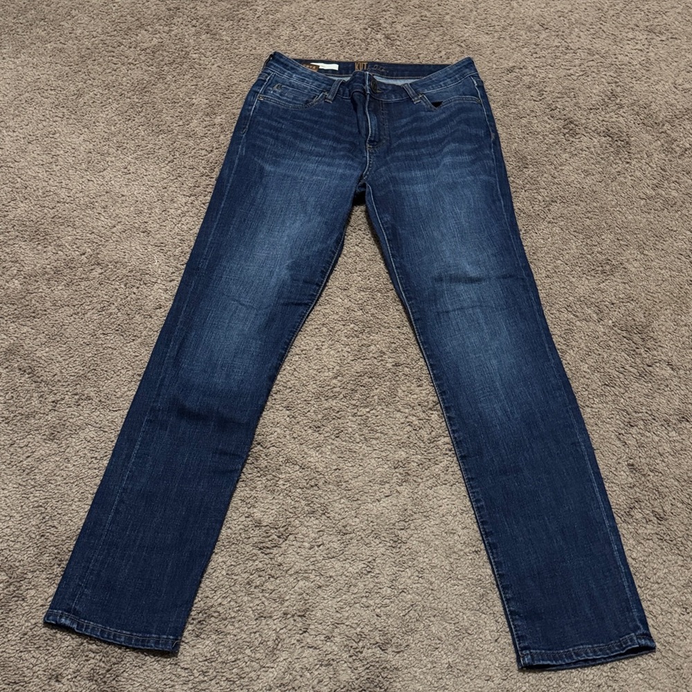 Kut From The Kloth Jeans-Sz 4-Katy Boyfriend Fit-Dark Wash with Fading-EUC - Picture 2 of 13